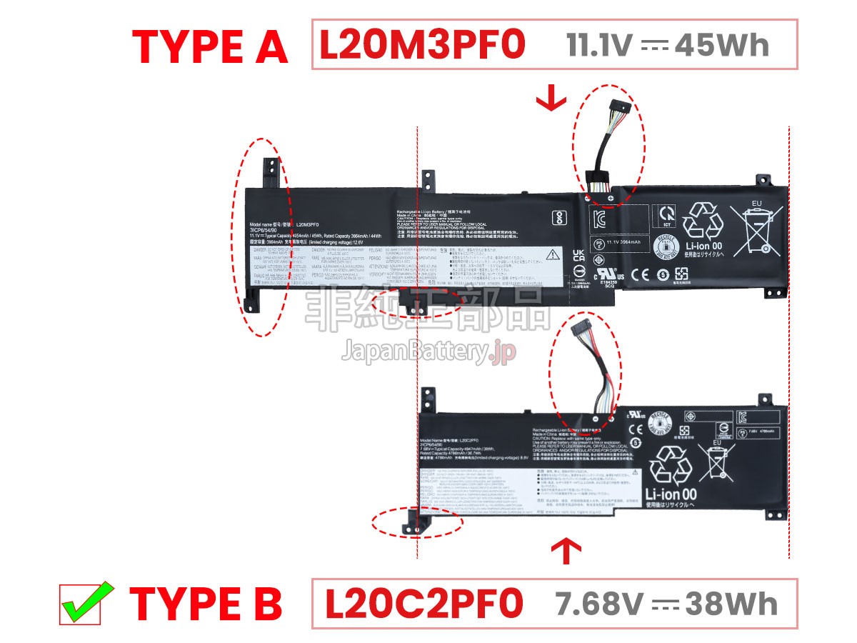 Lenovo IdeaPad 3 15ITL6-82H803P4CK バッテリー